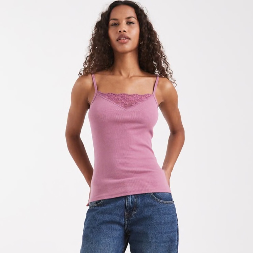 Hollister Pink Lace Trim Camisole